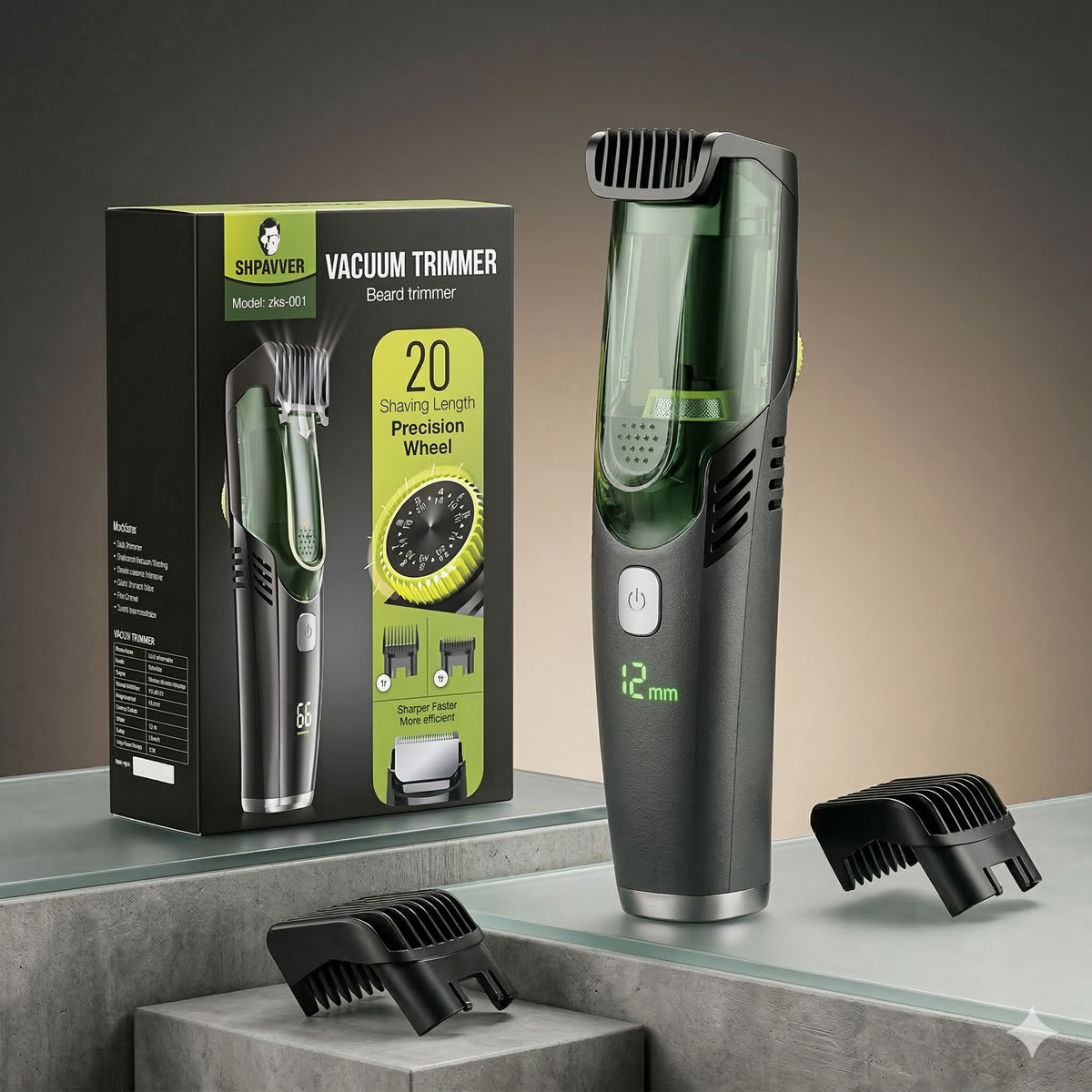 BeardMate 2-in-1 Beard Trimmer with Built In Vacuum